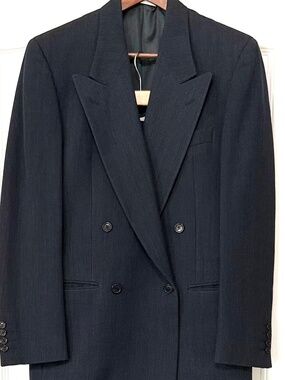 Valentino Uomo Vintage Double Breasted Suit 36R Wool Made in Italy